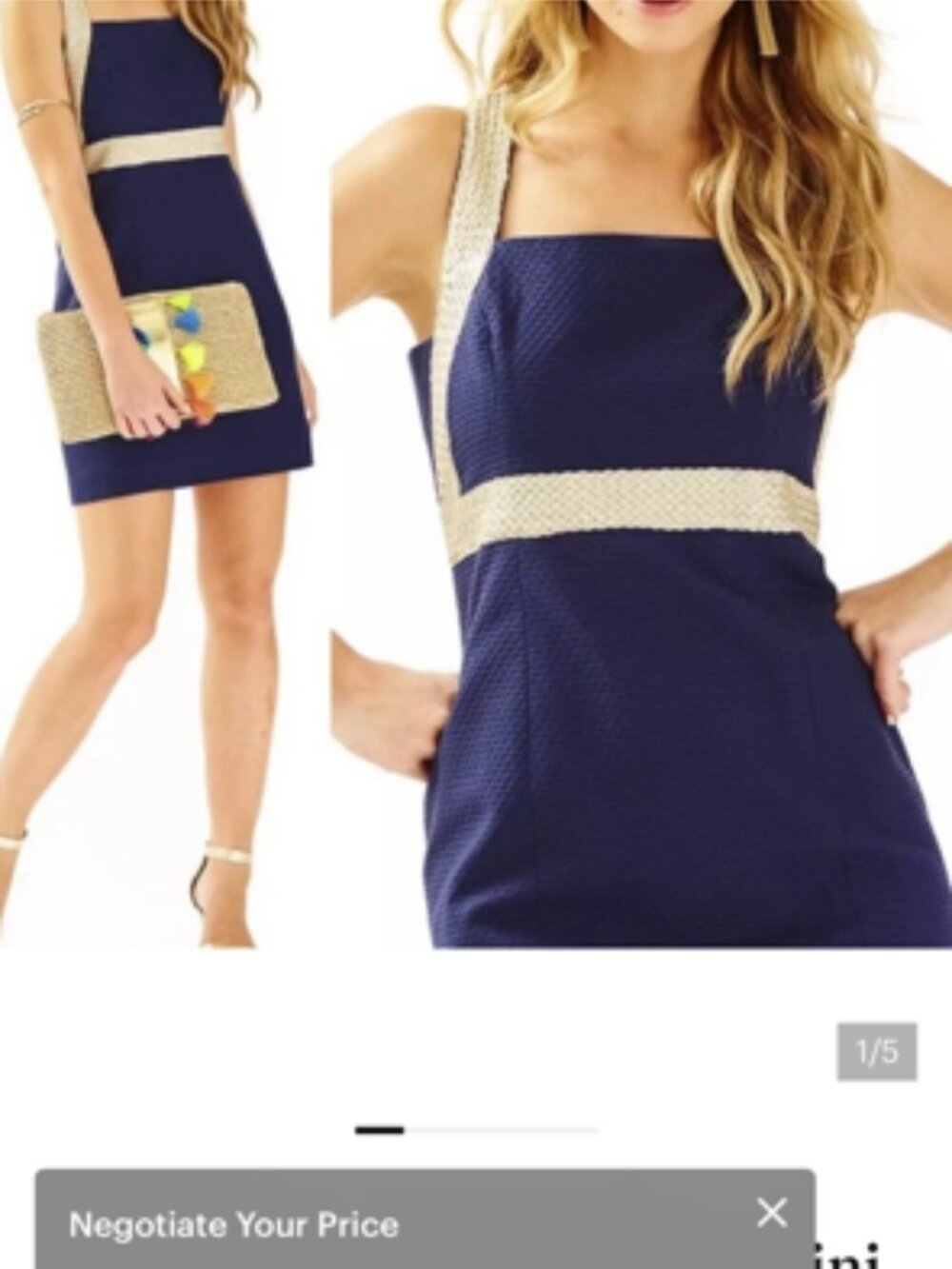 Lilly Pulitzer Mini Blue Sheath Cocktail Dress NWT Size 6